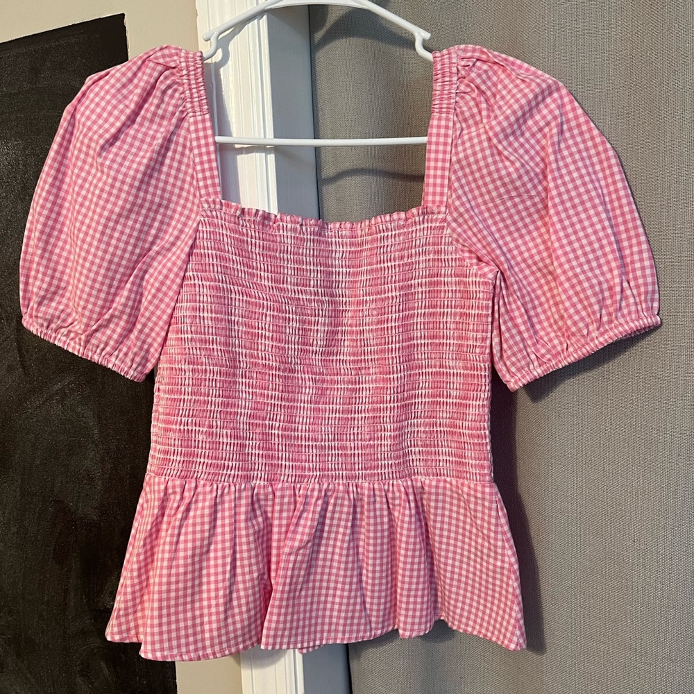 French Connection peplum smocked top